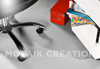 DALLE PVC "INDUSTRY" CUIR GRIS CLAIR - PROMO-SOLS 