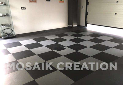 DALLE PVC ÉCO-RECYCLÉ NOIR - JOINTS INVISIBLES - PROMO-SOLS 