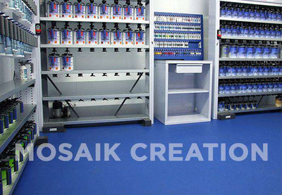 DALLE PVC "INDUSTRY" CUIR BLEU - PROMO-SOLS 