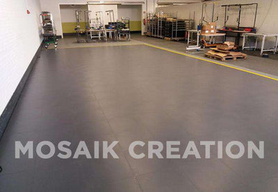 DALLE PVC "INDUSTRY" CUIR GRIS ÉCO-RECYCLÉ - PROMO-SOLS 